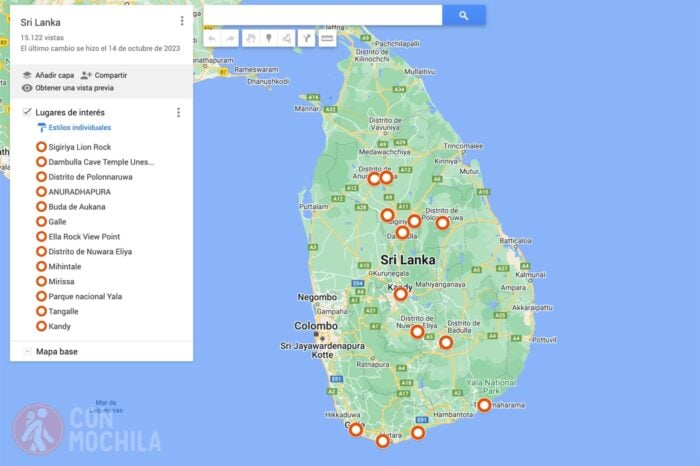 Mapa Sri Lanka