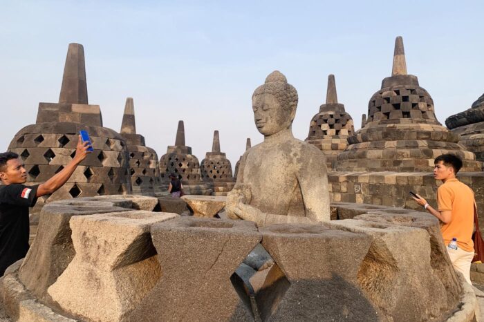Borobudur es un destino dominguero muy popular entre los lugareños 