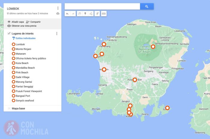 Lombok mapa