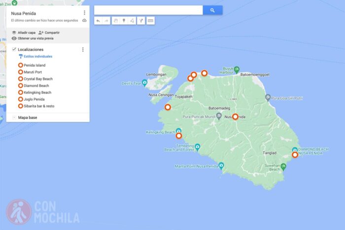 Mapa Nusa Penida