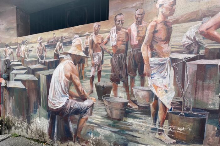 Arte callejero en las calles de Kuching