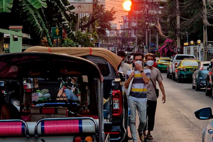 Bangkok puesta de sol
