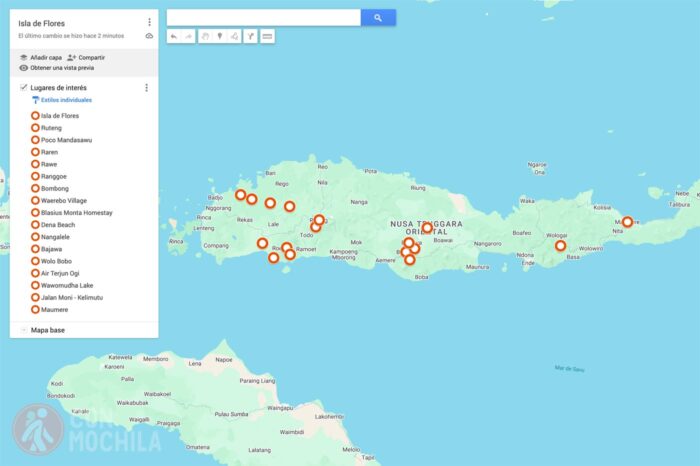 Mapa Isla de Flores
