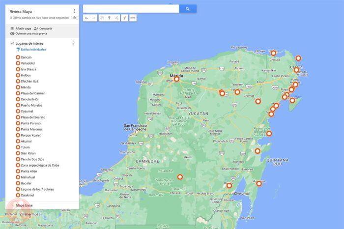 Mapa Riviera Maya