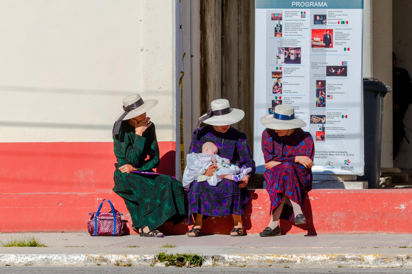 Mennonites on a street in Bacalar