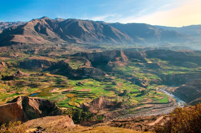 Las culturas preincaicas y después los incas se especializaron en los cultivos en terrazas y en canalizar las aguas para el regadío.
