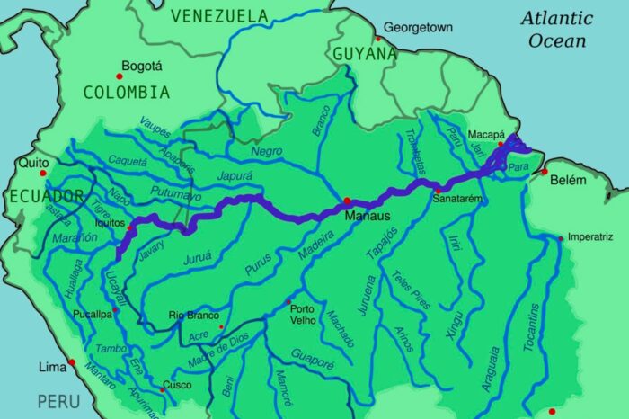 Mapa del río Amazonas