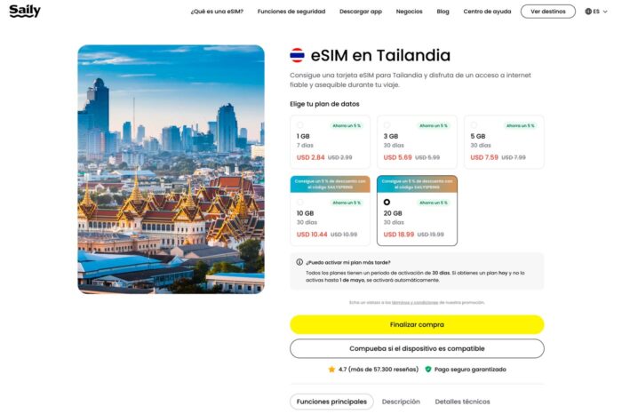 Escoge la eSIM Saily