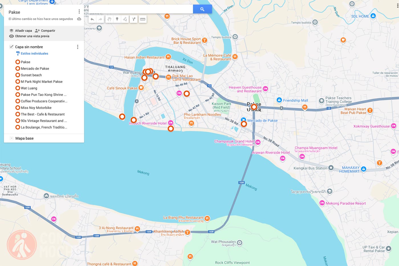 Mapa Pakse