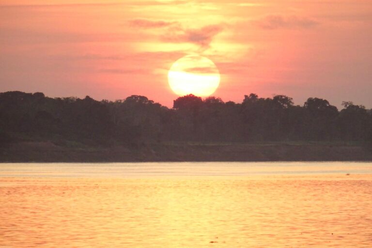 Vaya atardeceres los que se pueden ver navegando desde el río.