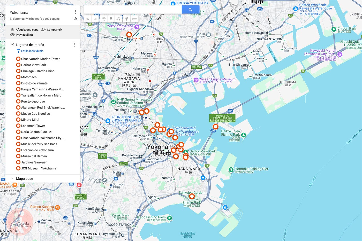 Mapa de Yokohama
