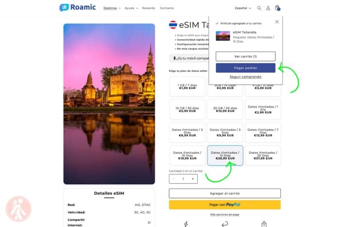 En este caso hemos elegido Tailandia