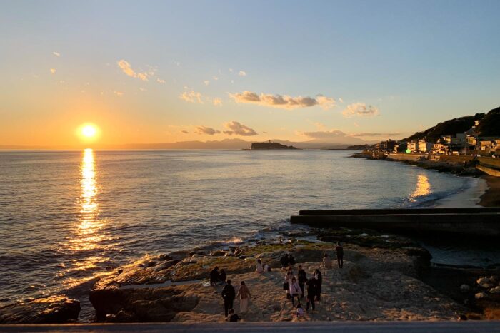 Puesta de sol desde el cabo Inamuragasaki