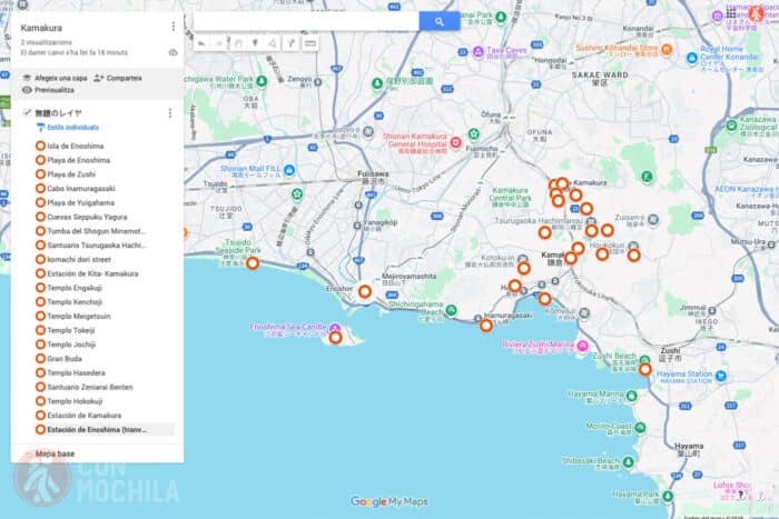 Mapa de Kamakura