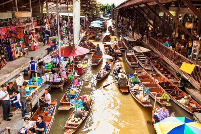 Damnoen Saduak mercados flotantes en Tailandia