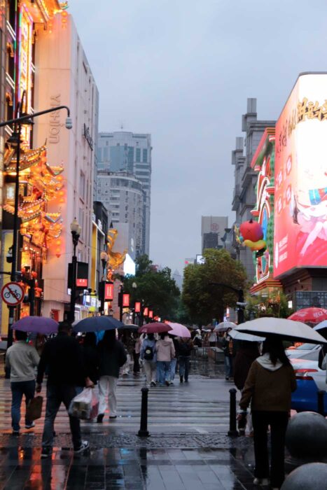Calle comercial Hankou Wuhan